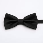 Black Bow Tie With Pocket Square and Cufflinks