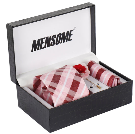 Tie Pocket Square and Neck Pin Gift Box Brown - Promotionalwears